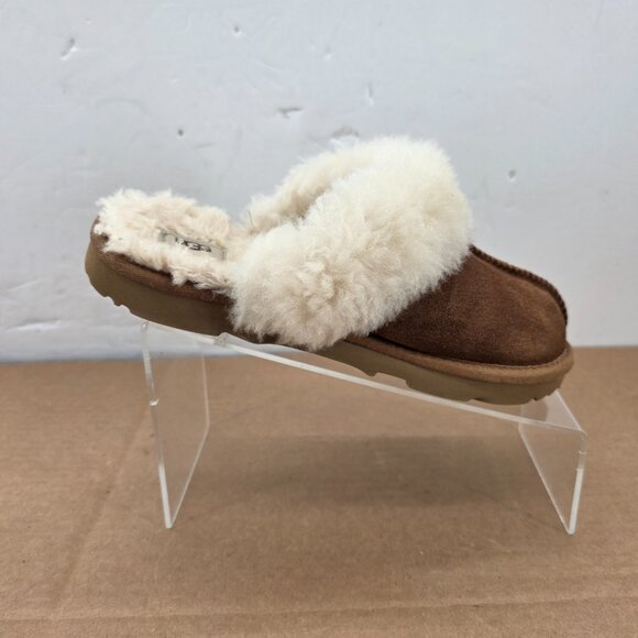 UGG Scuffette II Women's 6 Chestnut Brown Suede Sheepskin Slippers Mules Comfort - Picture 13 of 16